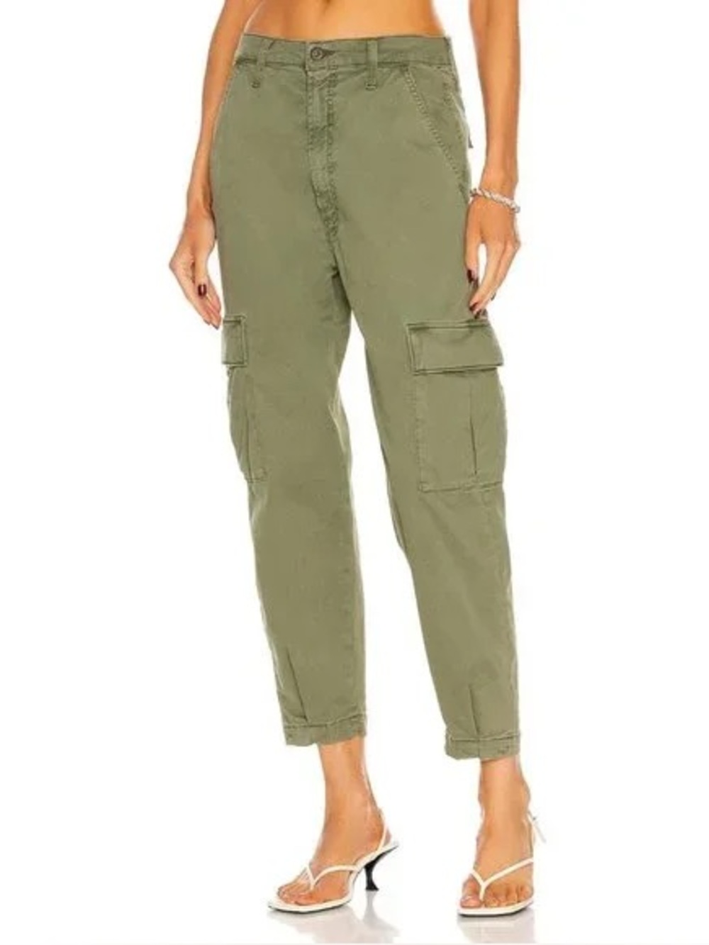MOTHER The Catch All Cargo Ankle Pants in Olive 🫒 Sz 26 Utility Cargo High Rise